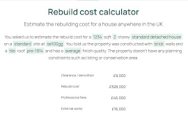 Estimate the rebuilding cost for a house anywhere in the UK