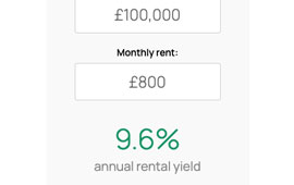 Instantly calculator the gross rental yield on an investment property