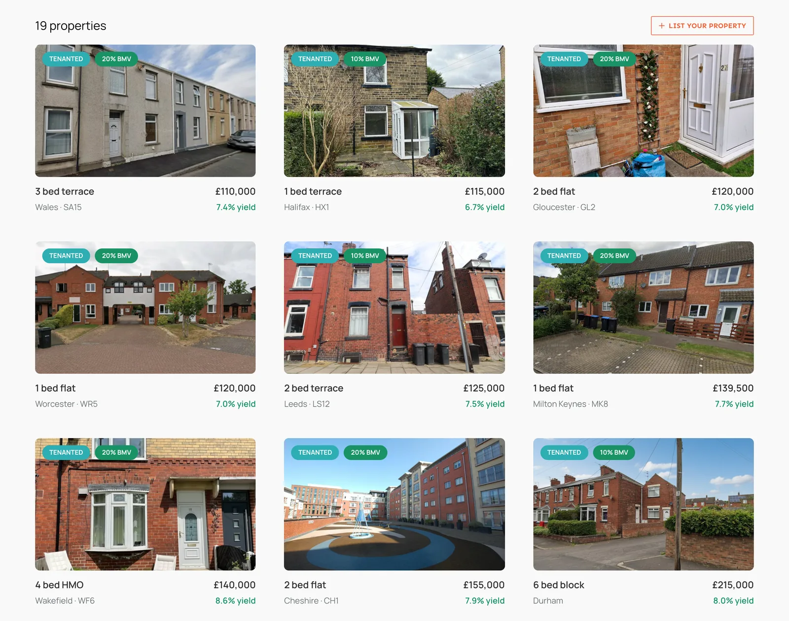 Tenanted properties for sale direct from landlords with yields