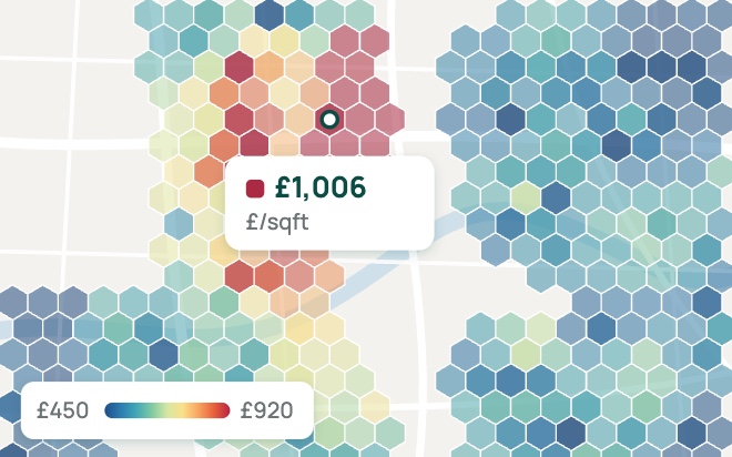Heatmap of price per square foot